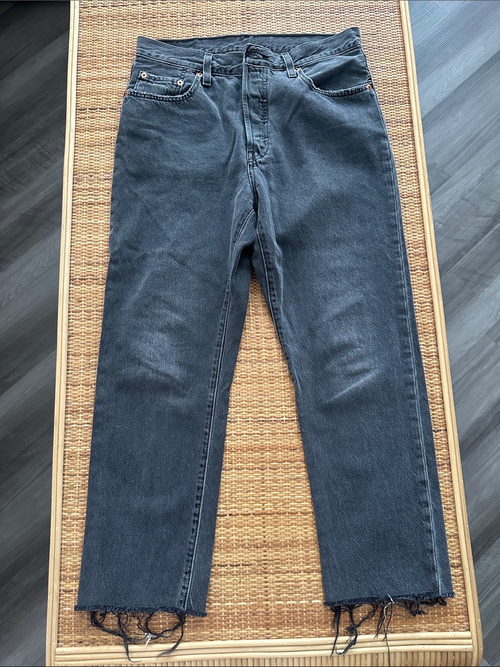 Women's High-Rise Ankle Crop Jeans in Washed Black
